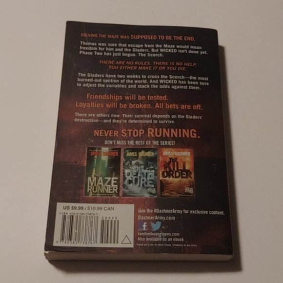 3/$13 Scorch Trials, book #2 in the Maze Runner series by James Dashner Teen - Picture 4 of 6
